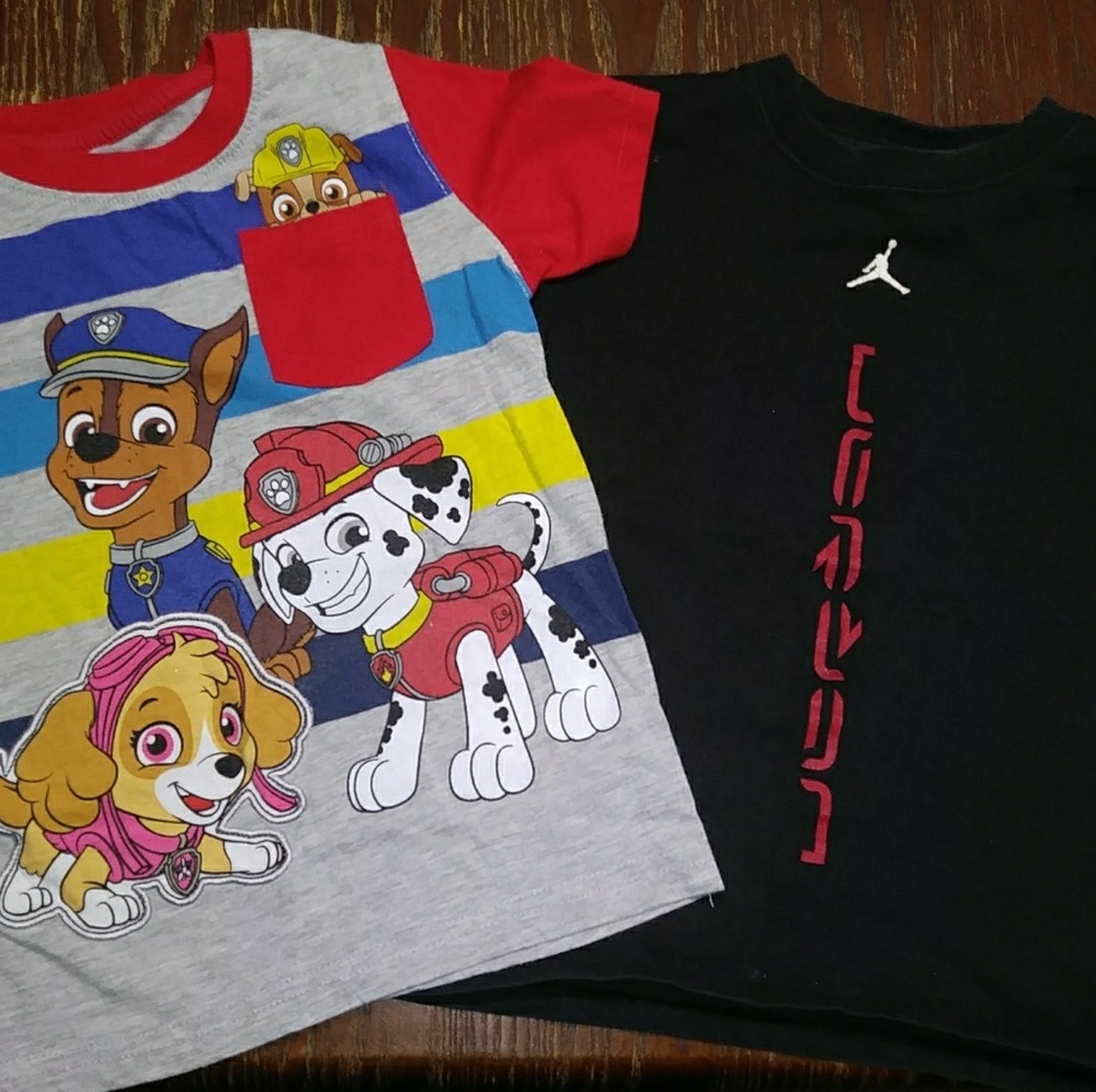 Paw Patrol PJ's Shirt and Jordan Tee shirt